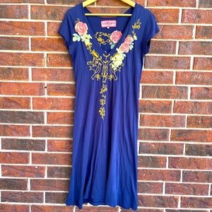 JW LOS ANGELES | Johnny Was Los Angeles Dress, V-neck, Embroidered Size S